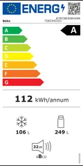 Étiquette énergie du Beko B7RCNE408HXBR