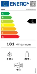 Étiquette énergie du Haier HTW7620CNMP