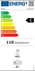 Étiquette énergie du Bosch KSN36AICM