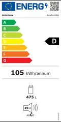 Étiquette énergie du Frigelux RANF445BD