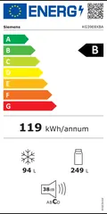 Étiquette énergie du Siemens KG39E8XBA